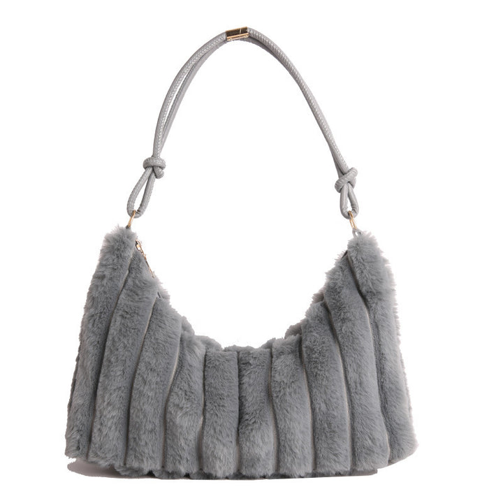 Luxuriöse Kunstfell Hobo-Tasche Karnz