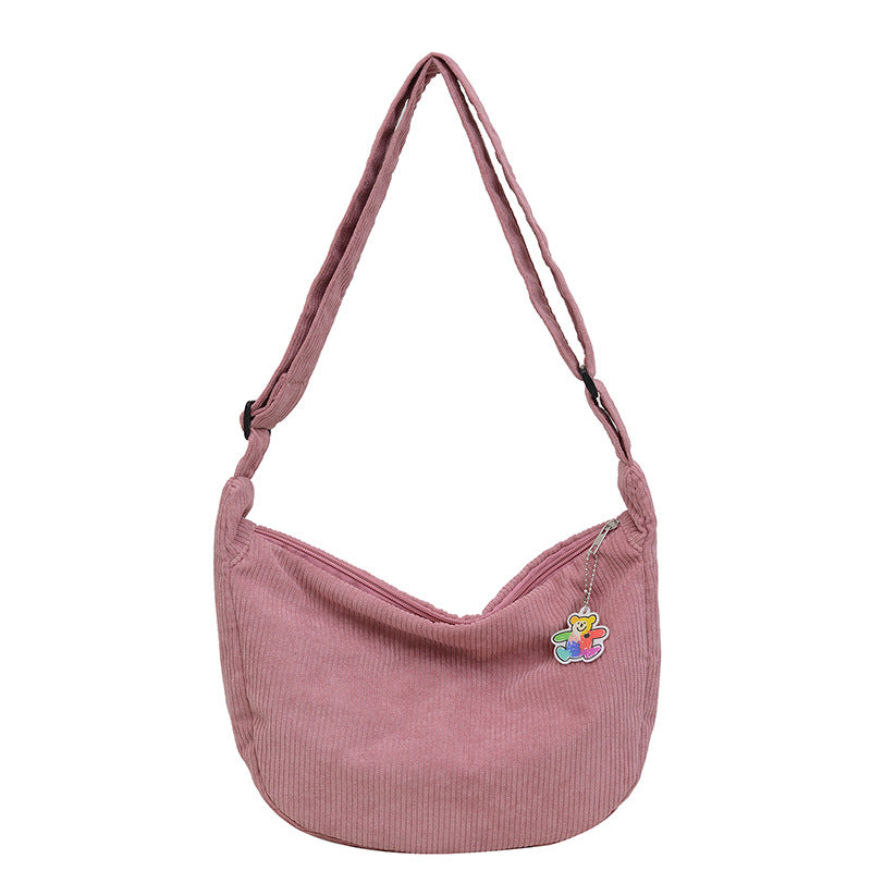 Lässige Baumwollcord Schultertasche