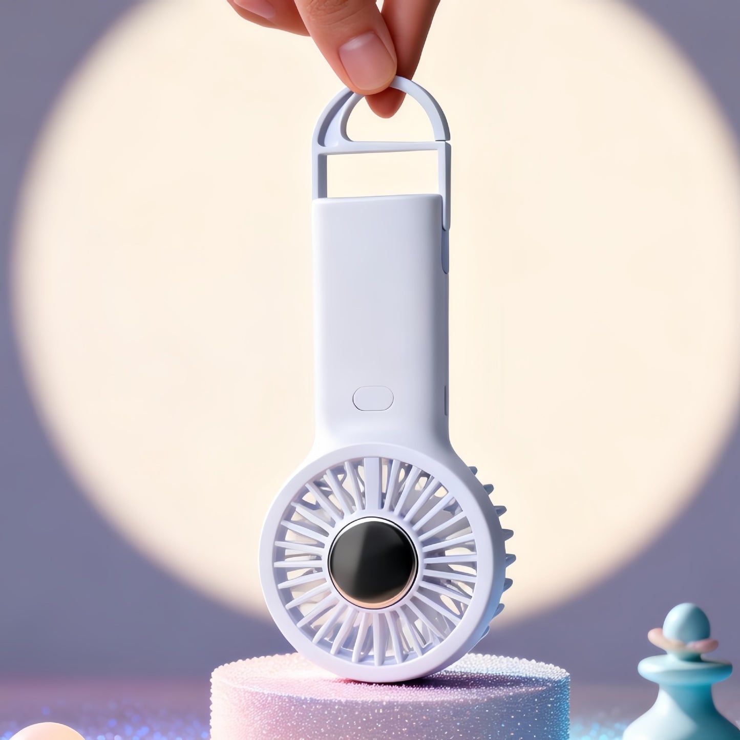 Damen tragbarer USB-Handventilator mit Haarschutzfunktion Karnz