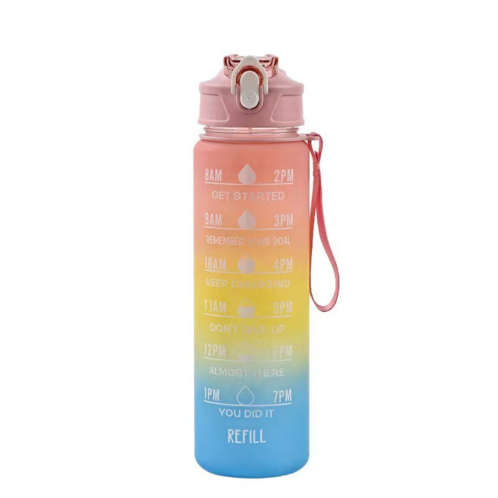 Damen Motivierende Wasserflasche mit Zeitmarkierungen Karnz