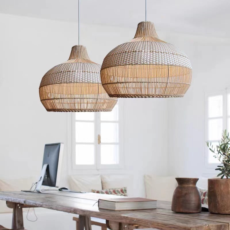 Handgefertigte Geflochtene Rattan Pendelleuchte