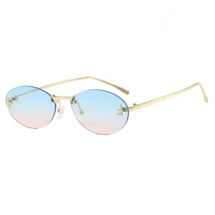 Elegante Metall-Oval-Sonnenbrille Karnz