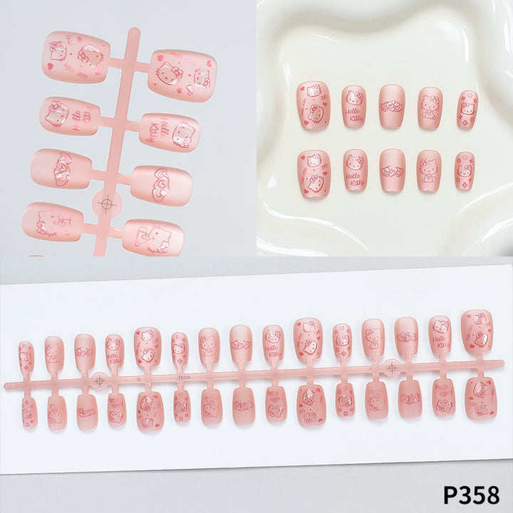 Hello Kitty Thema Druck Fingernagel Set Karnz