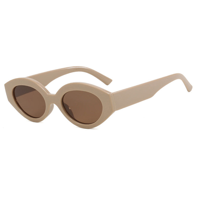 Damen trendige Katzenaugen-Sonnenbrille mit animalischem Muster Karnz