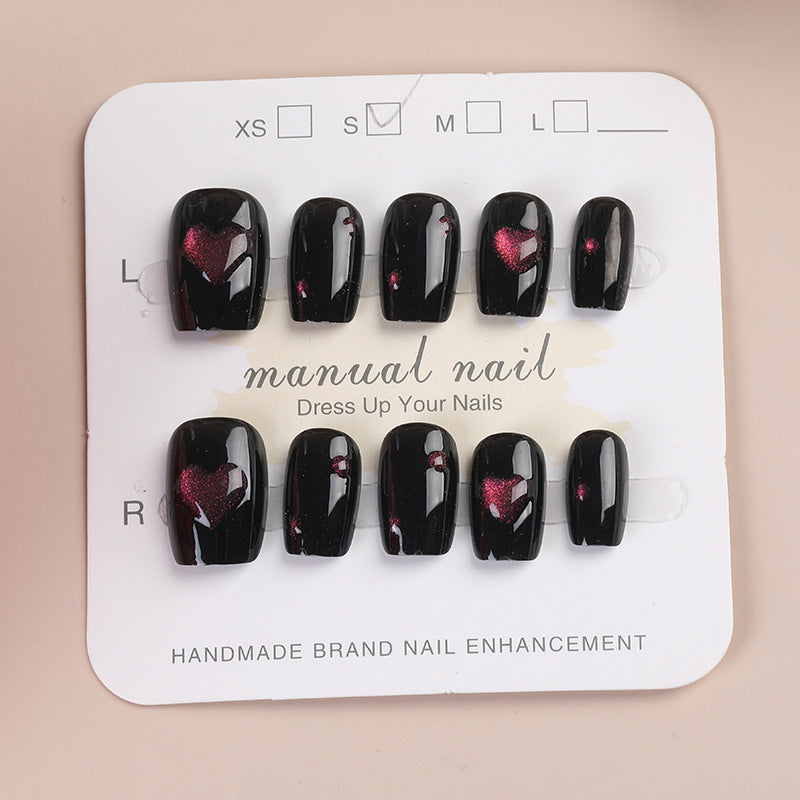 Herz Muster Druck-on-Nagelset Karnz