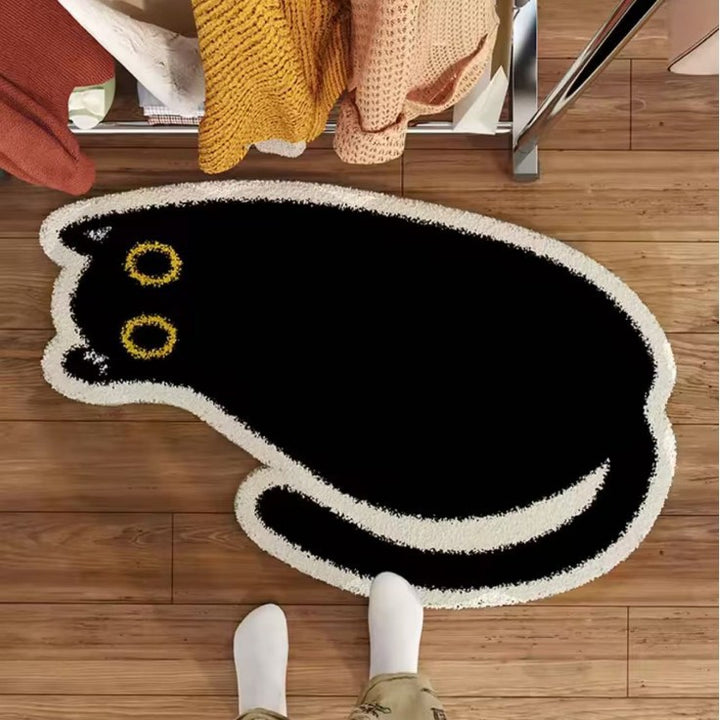 Niedlicher katzenmotivierter Plüschbereichsteppich
