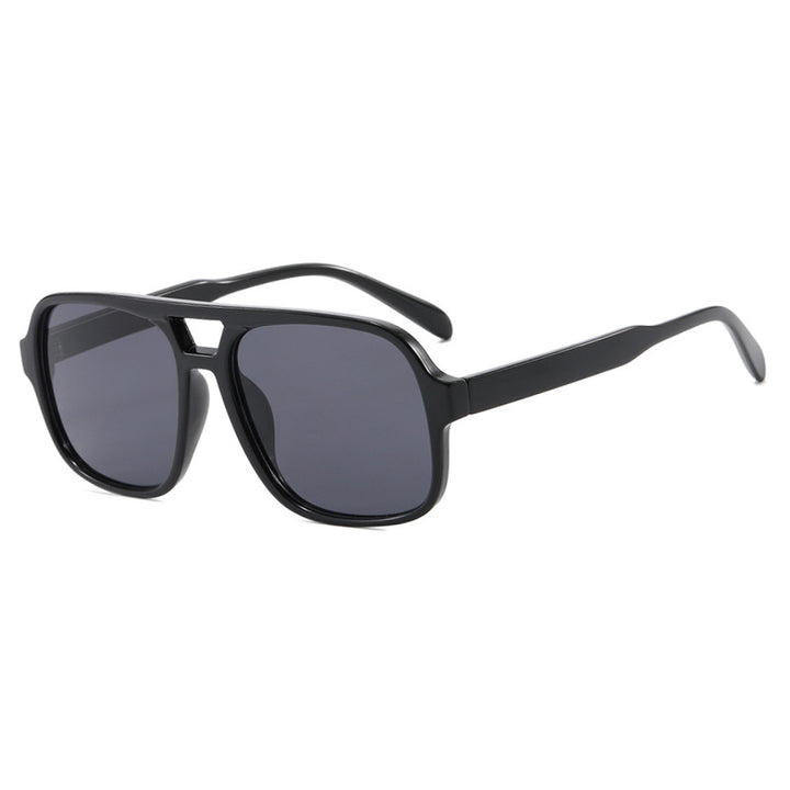 Damen moderne quadratische Sonnenbrille mit stylishem transparentem Rahmen Karnz