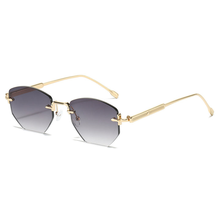 Geometrische Rahmen-Sonnenbrillen mit eleganten goldenen Akzenten Karnz
