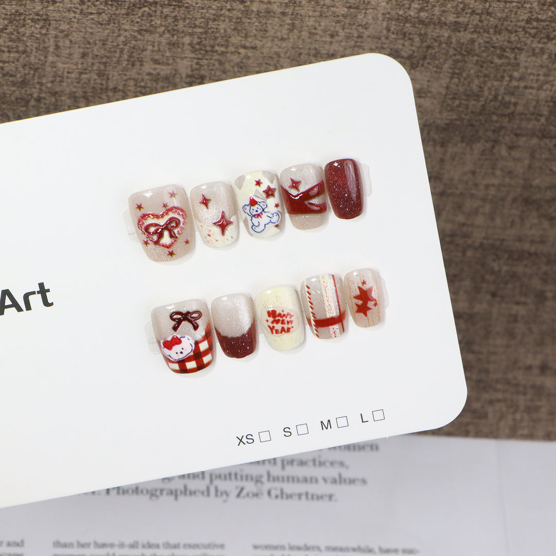 Festliches Thema Druck-on-Nagelset Karnz