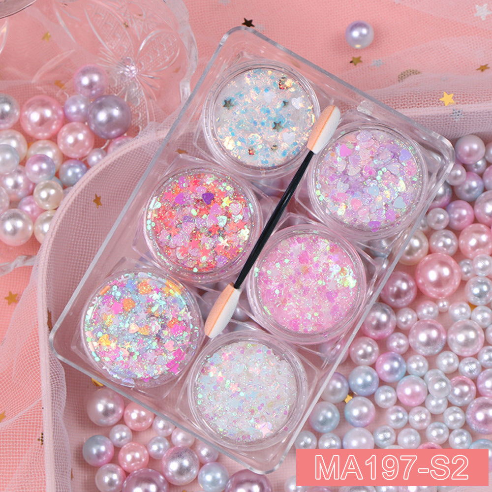 Kosmetische Glitzerflocken Set