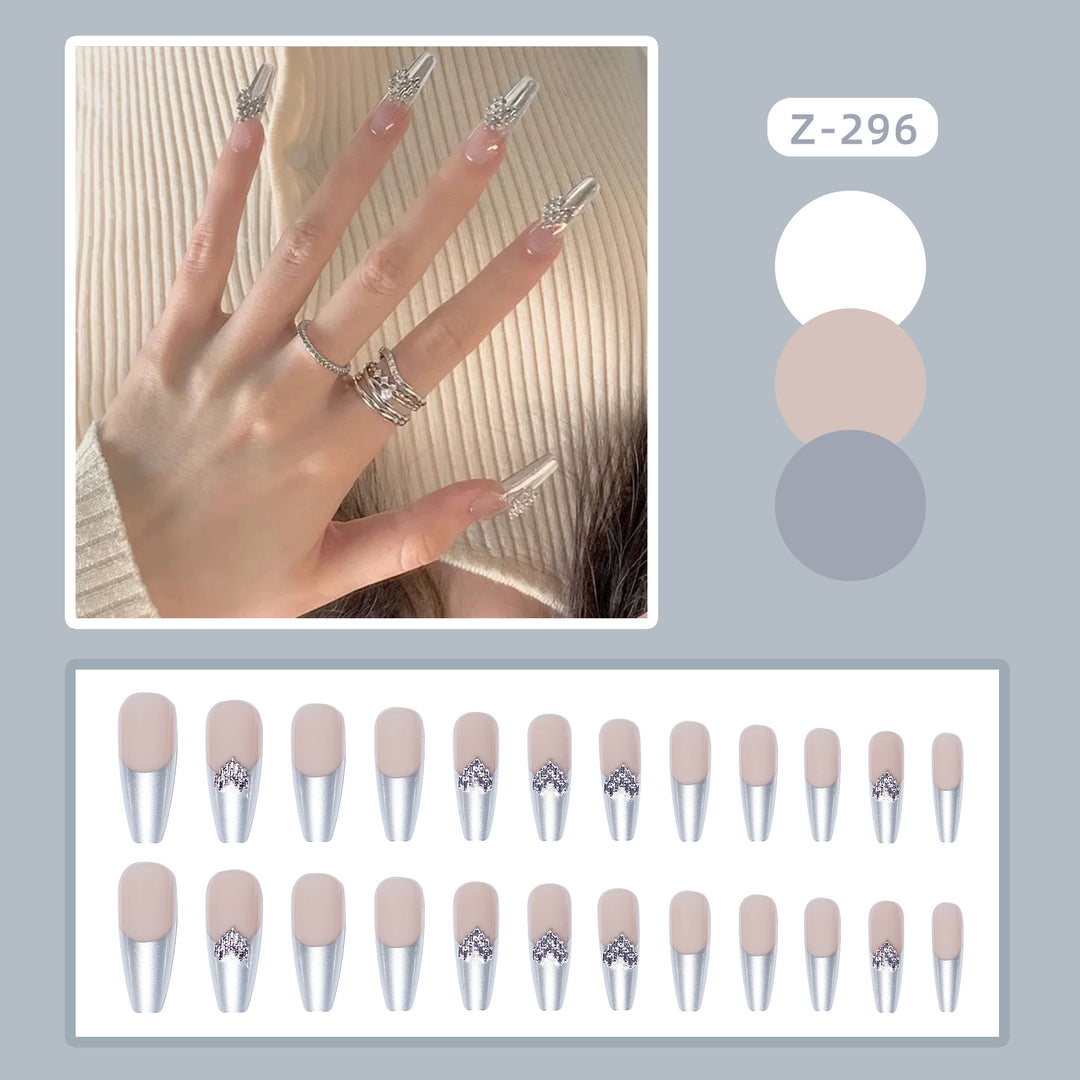 Elegante mit Rhinestones verzierte Stiletto Aufklebenägel