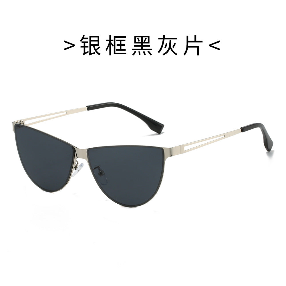 Damen Modische Cat-Eye Sonnenbrille mit elegantem Metallgestell Karnz