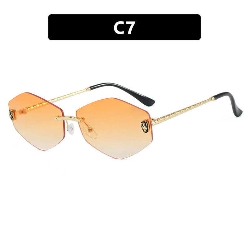 Damen geometrische Sonnenbrille im modernen Design mit elegantem Metallrahmen Karnz