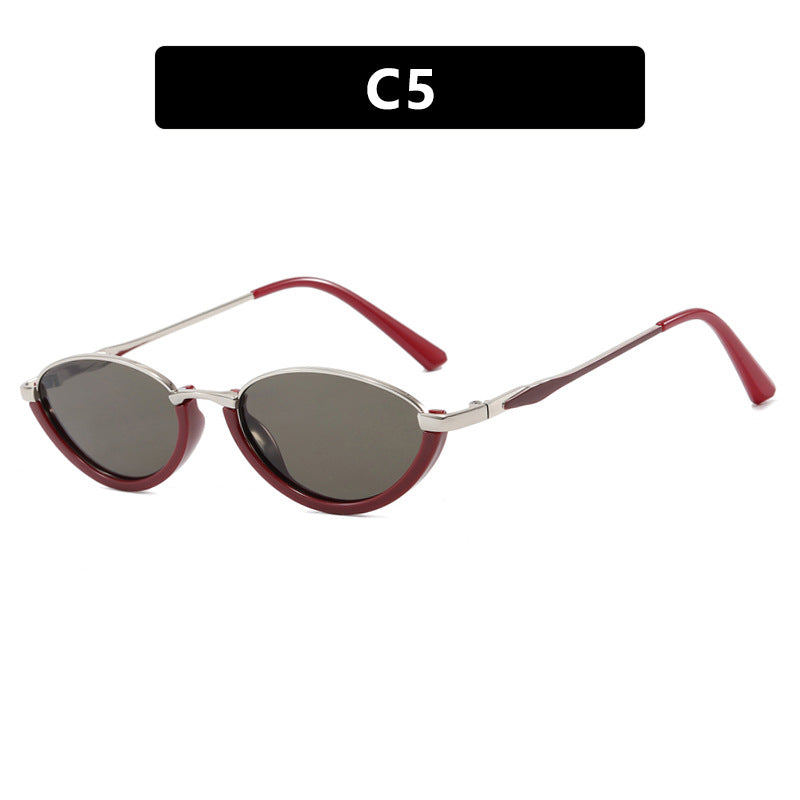 Damen modische Cat-Eye Sonnenbrille mit zweifarbigem Rahmen und UV-Schutz Karnz