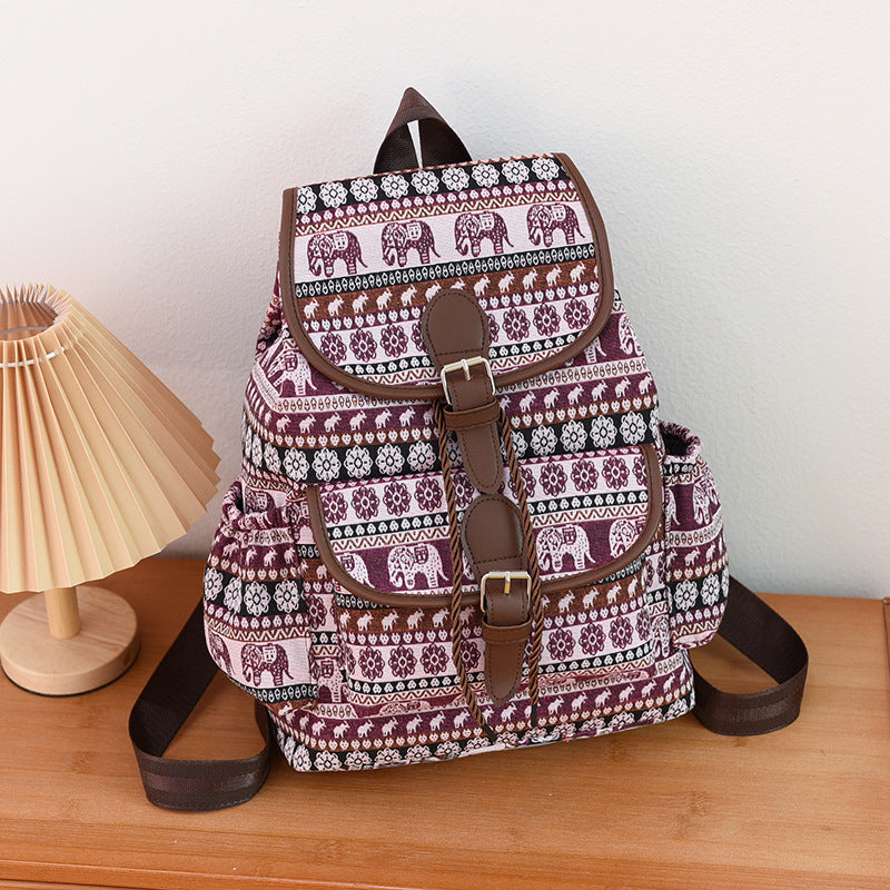Künstlerisch gemusterter Canvas-Rucksack