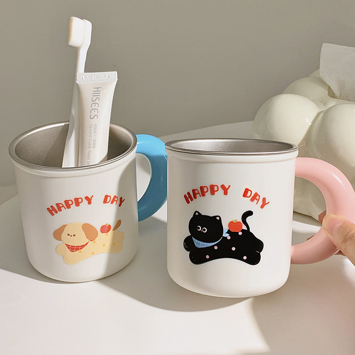 Isolierte Trinkbecher mit Fröhlichem Hunde-Design Karnz