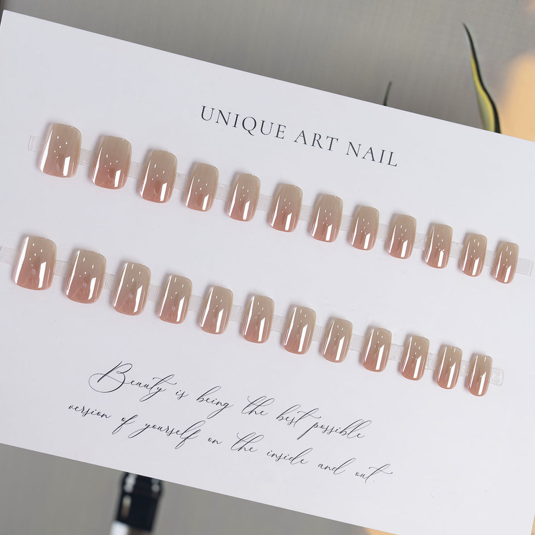 Langanhaltendes glänzendes Press-On-Nagelset