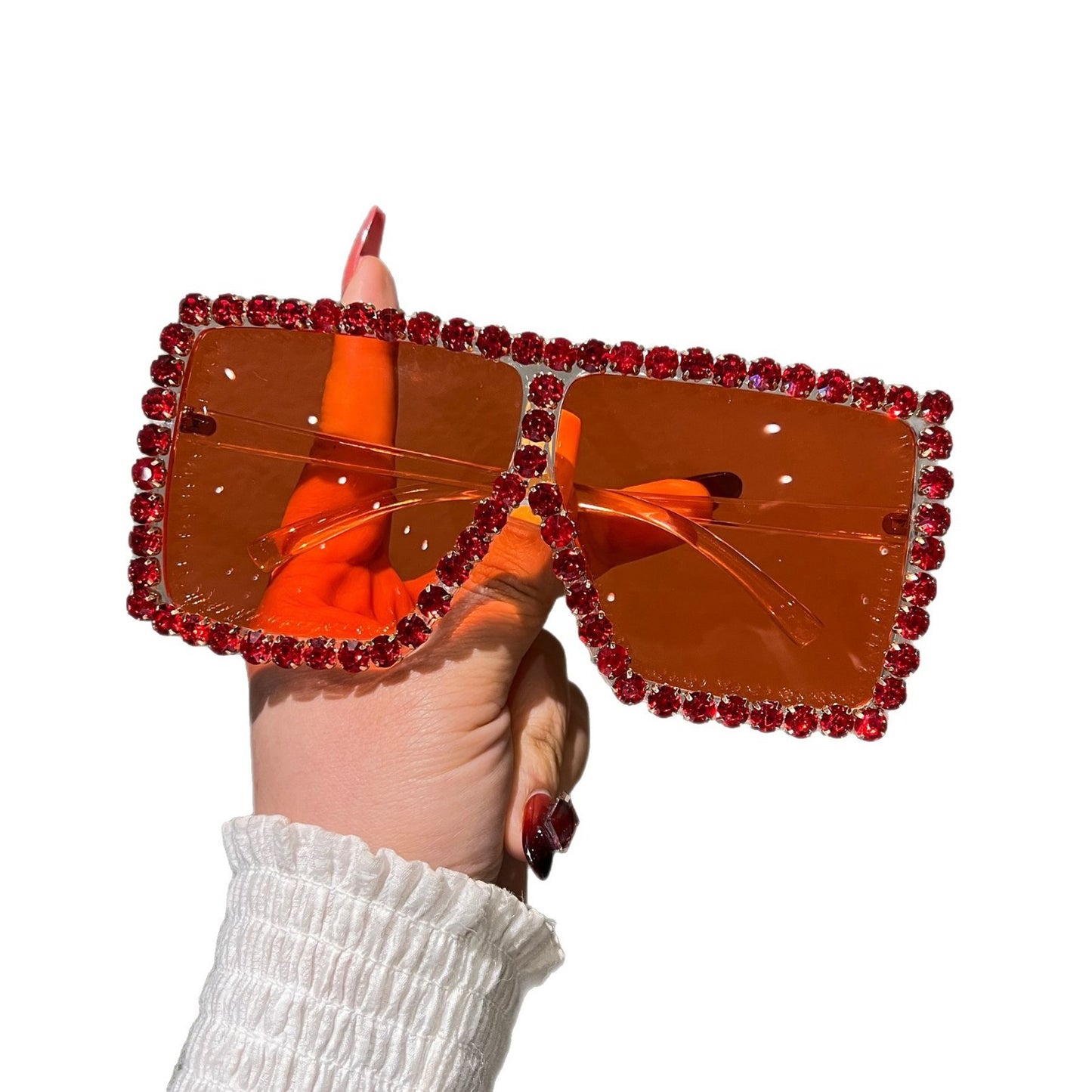 Damen Oversized Sonnenbrille mit funkelndem Strassrahmen Karnz