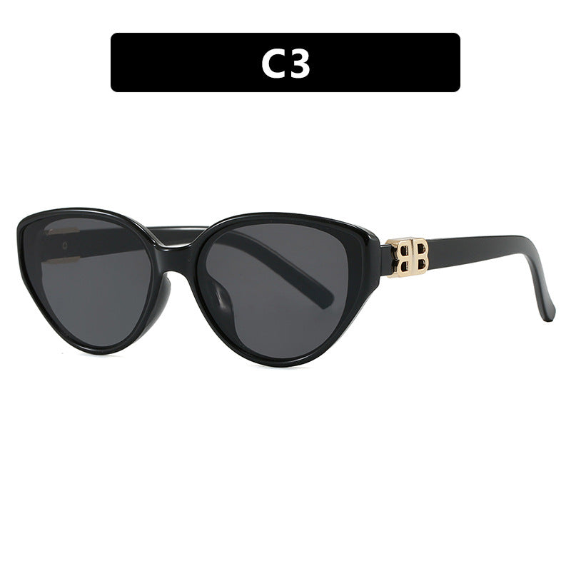 Damen modische Cat-Eye Sonnenbrille mit elegantem Metallrahmen und UV-Schutz Karnz