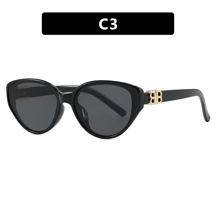 Damen modische Cat-Eye Sonnenbrille mit elegantem Metallrahmen und UV-Schutz Karnz