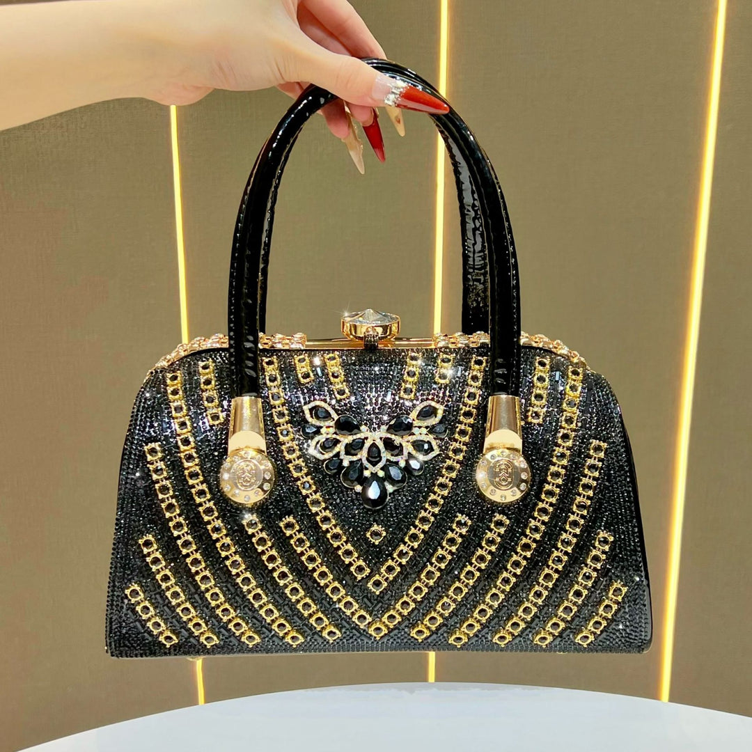 Dekorative mit Strass besetzte Abendhandtasche