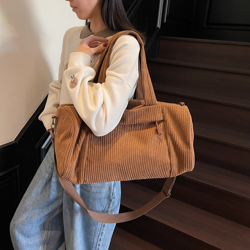 Texturierte Corduroy Reise-Duffel-Tasche Karnz