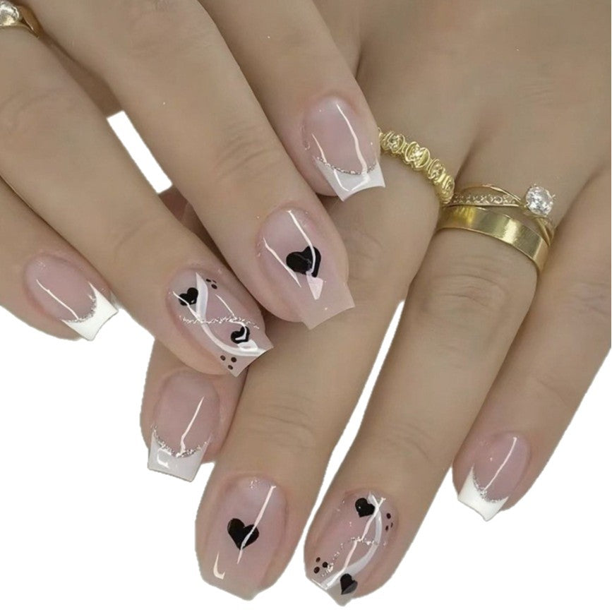 Elegante Herz-Design Druck-Nagel-Set Karnz