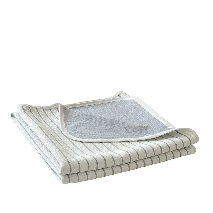 Wendbare Jacquard-Strickdecke mit feinen Streifen & passendem Kissenbezug-Set