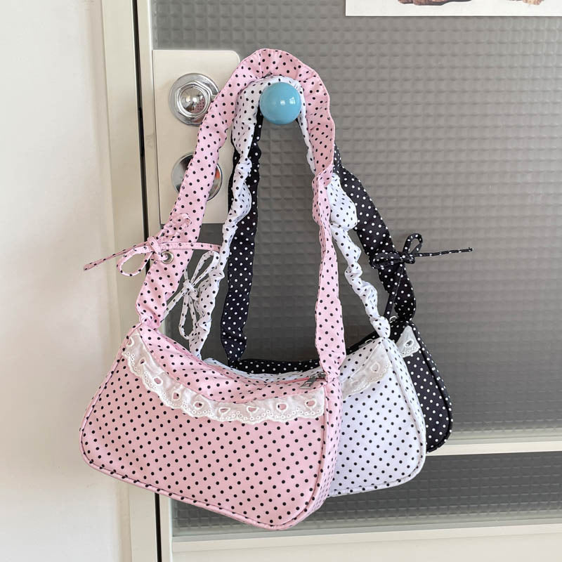 Vintage-inspirierte Polka Dot Handtasche