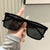 Damen trendige quadratische Sonnenbrille mit UV-Schutz und stylischem transparenten Rahmen Karnz