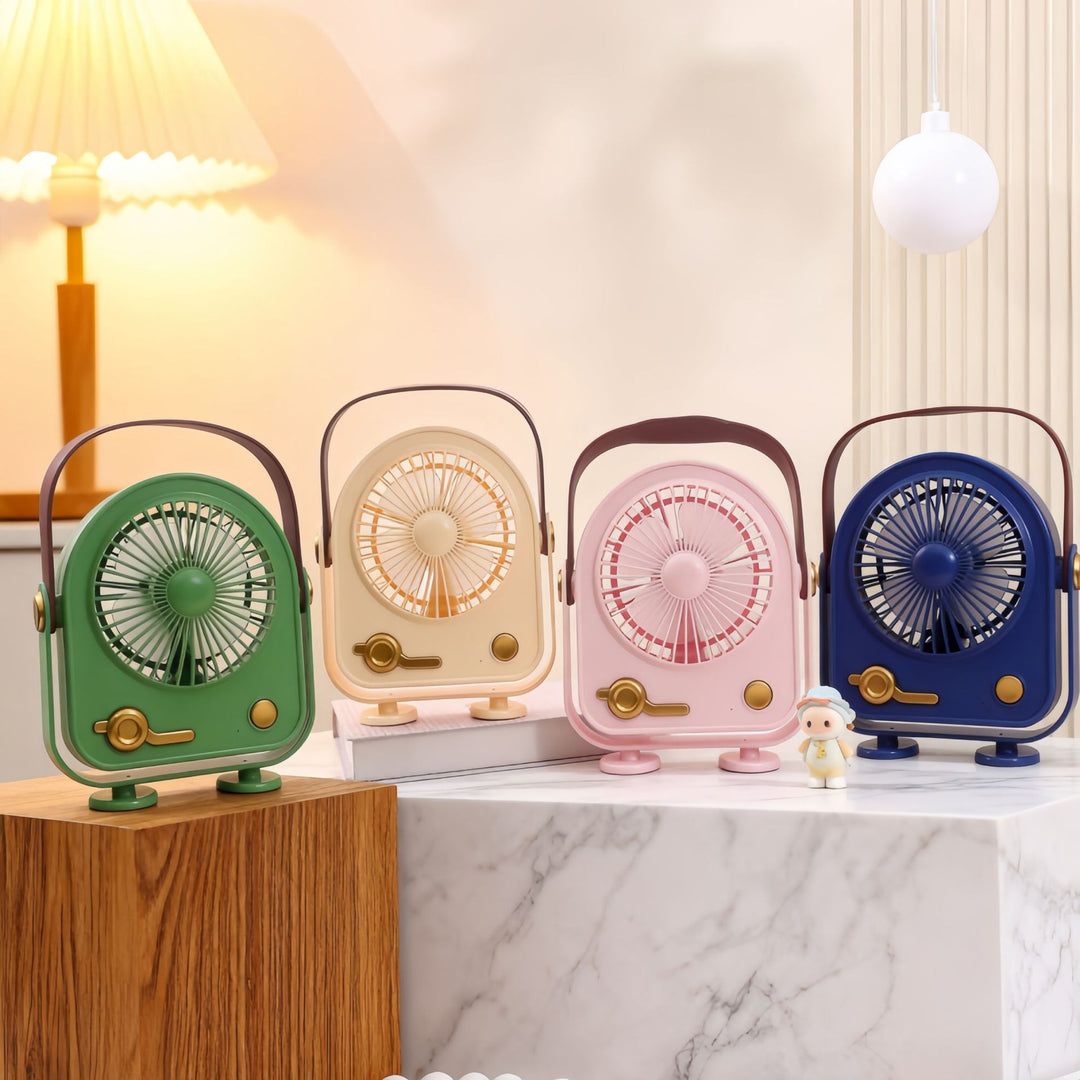 Damen Tragbarer nostalgischer Handventilator mit USB-Anschluss Karnz