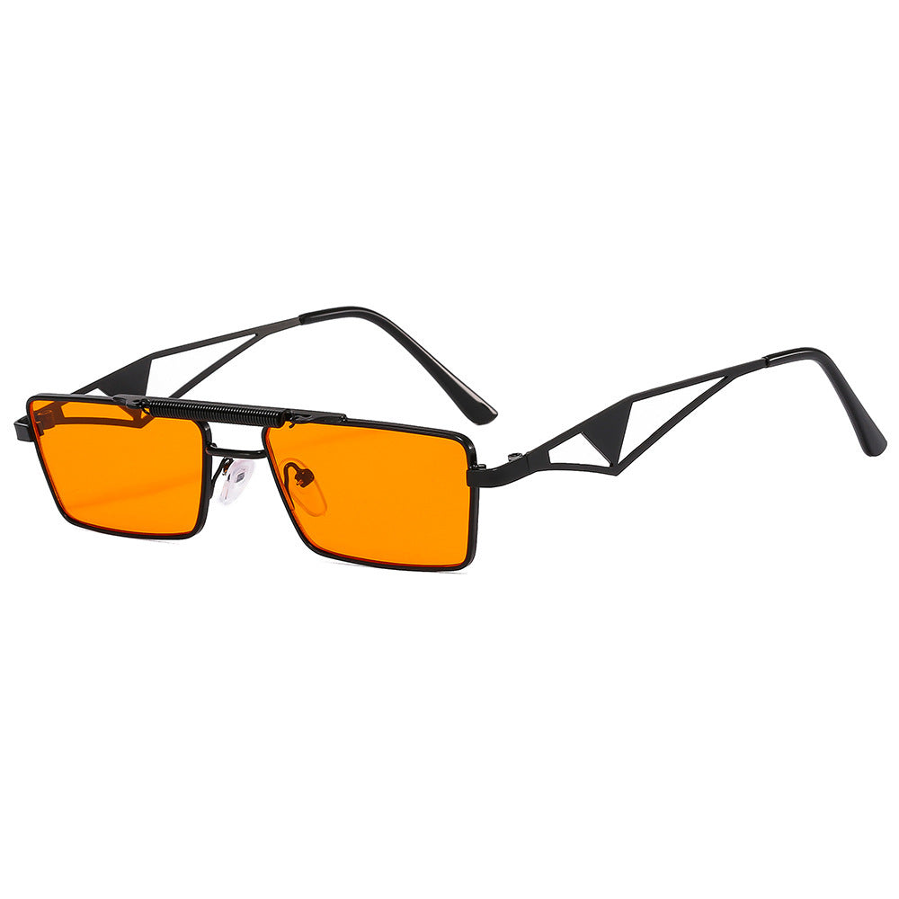 Modische Sonnenbrille mit Eckigem Rahmen und Verspiegelten Gläsern Karnz