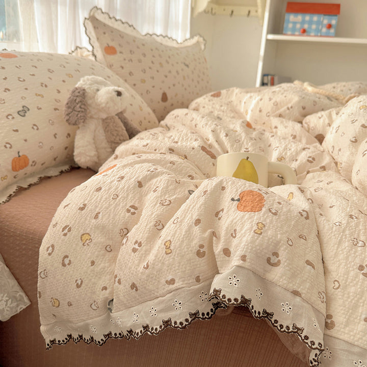 Vintage Floral Patchwork Bettwäsche Set