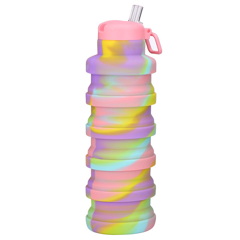 Damen flexible Silikon-Trinkflasche mit integrierter Klappfunktion Karnz
