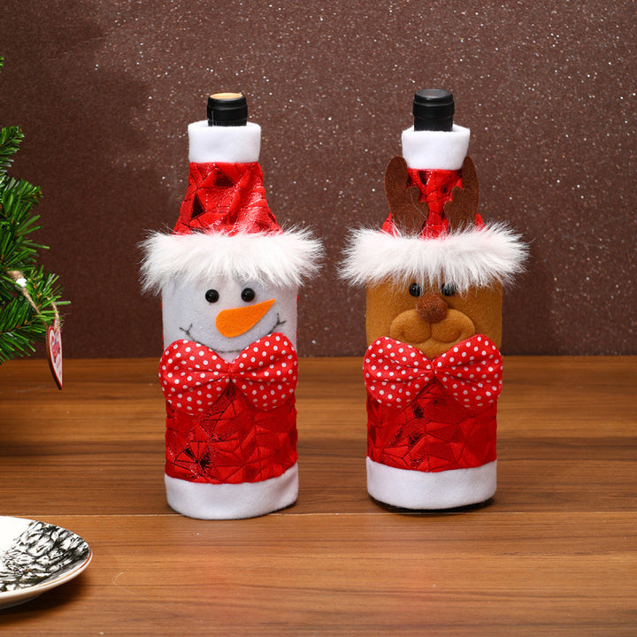 Dekorative Weinflaschenhülle im Weihnachtsmann-Design Karnz