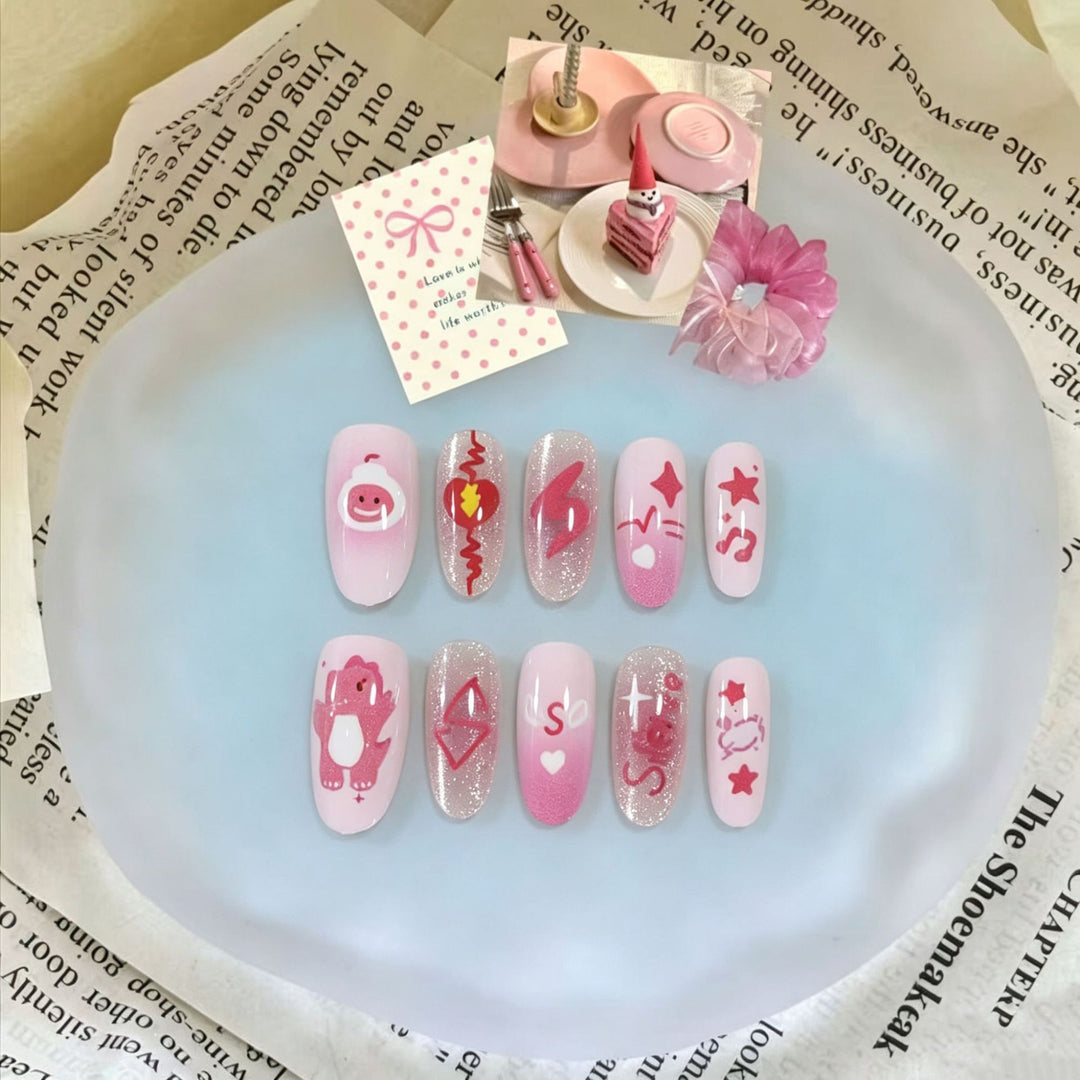 Kreatives Cartoon Nagelkunst Set Karnz