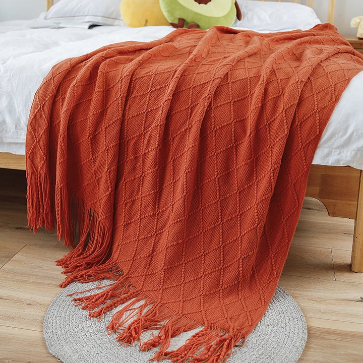 Gemütliche gestrickte Decke