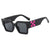 Damen Designer-Sonnenbrille mit auffälligem geometrischen Rahmen Karnz