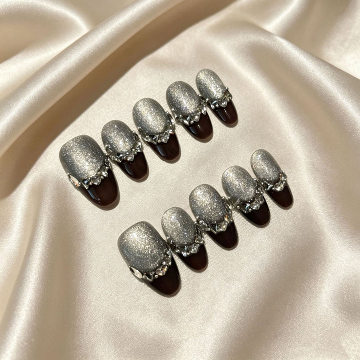 Glamouröser Glitzernder Press-On Nagelset