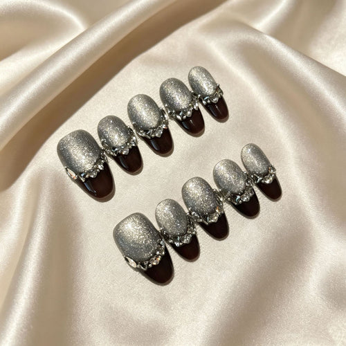 Glamouröser Glitzernder Press-On Nagelset