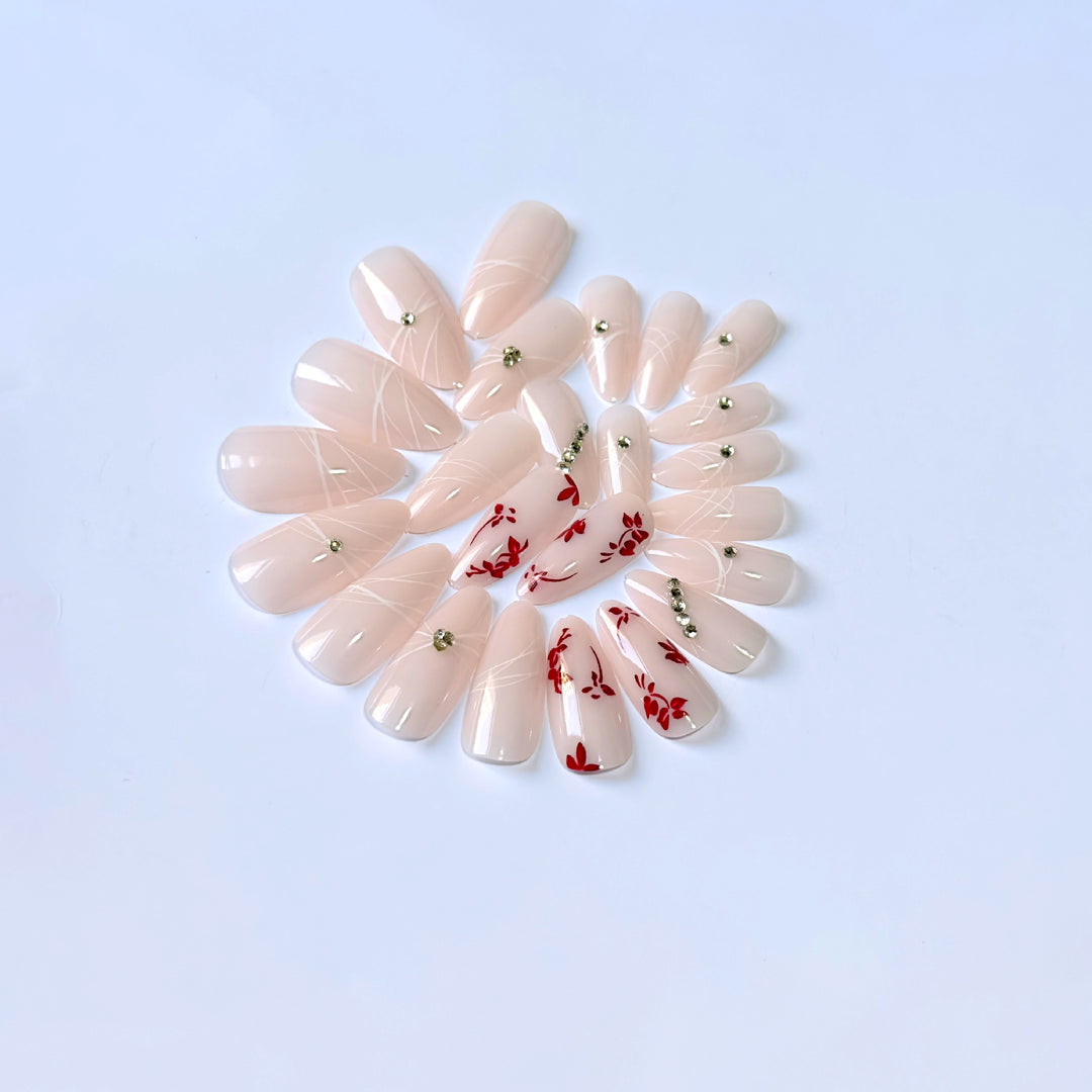 Elegantes florales Acryl-Nageldesign