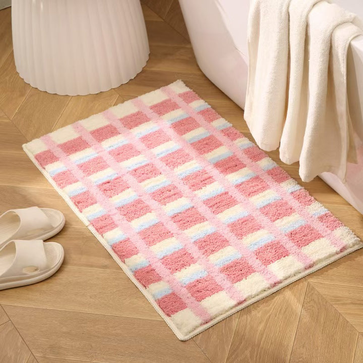 Geometrische Texturierte Plüsch-Badezimmermatte Karnz