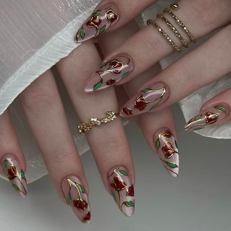 Blumen Design Press-On Nägel Karnz