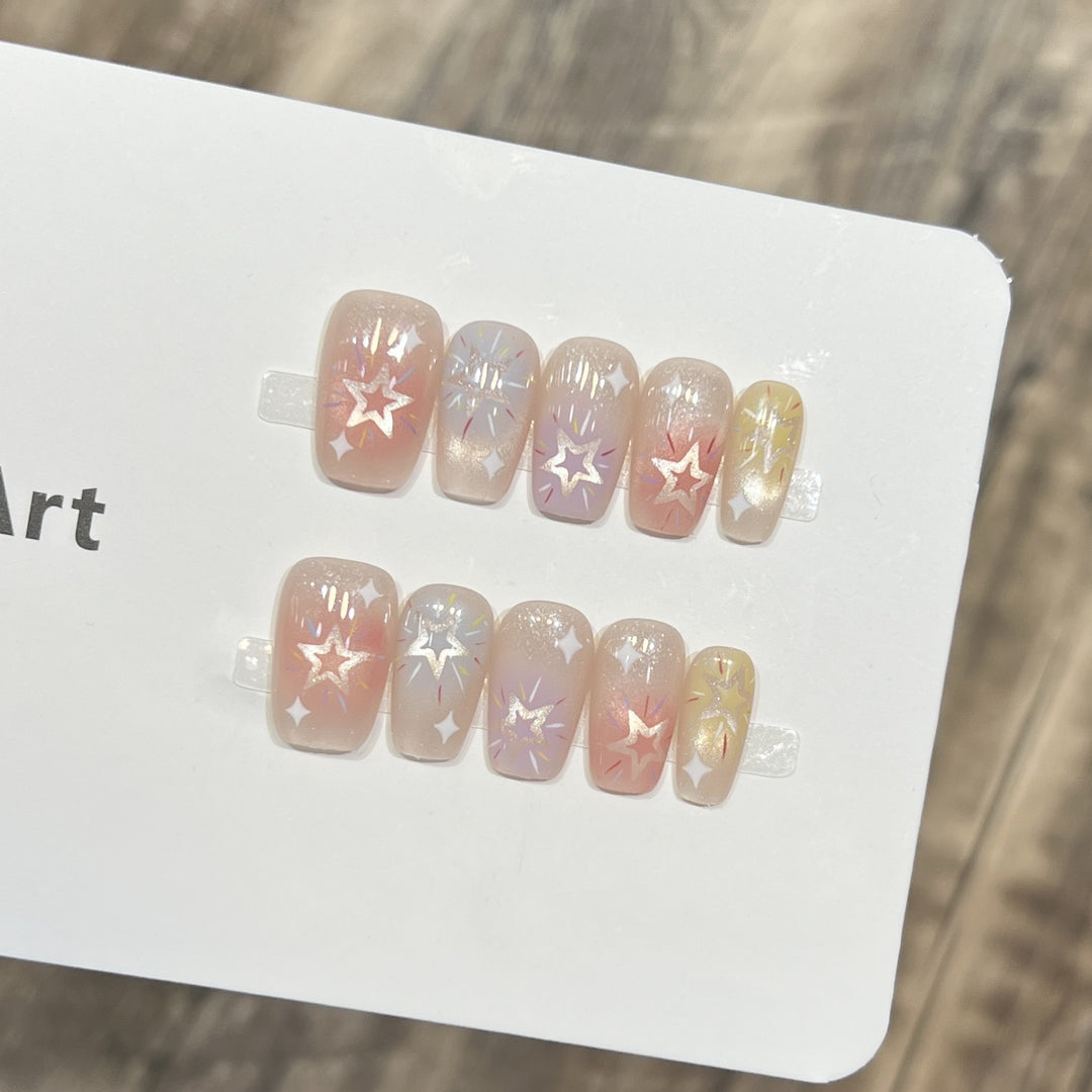Sternenhimmel-inspiriertes Press-On-Nagelkunst-Set Karnz