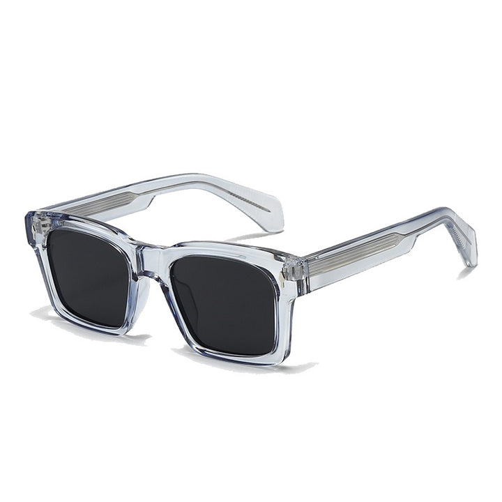 Damen Modische quadratische Sonnenbrille mit angesagtem transparentem Rahmen Karnz