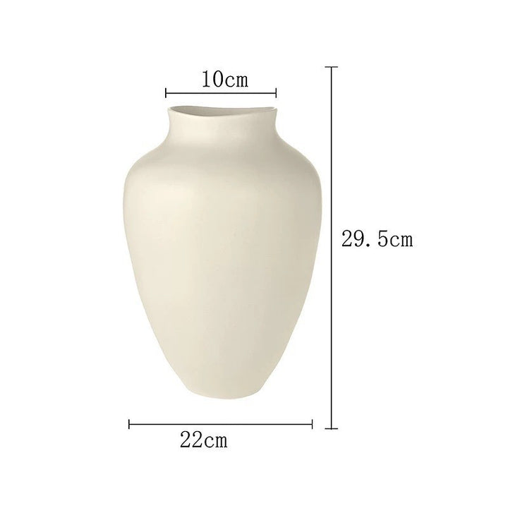 Minimalistische hohe Keramikbodenvase mit schmalem Hals