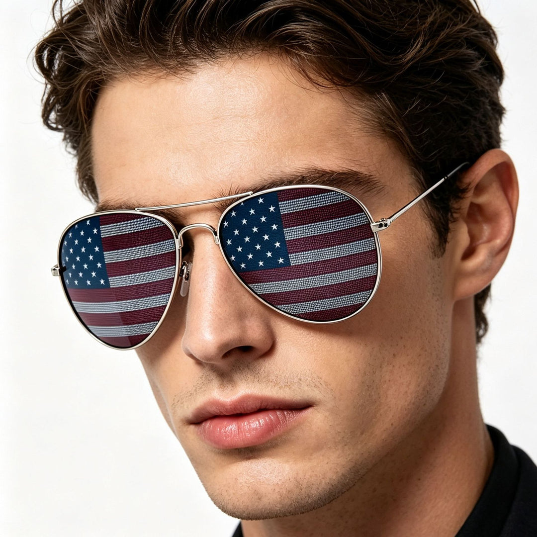 Patriotische Flagge Aviator-Sonnenbrille Karnz