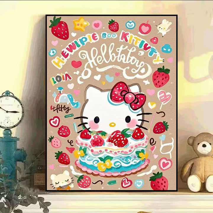 Fantastische kat-themed Leinwand Kunstdruck Karnz