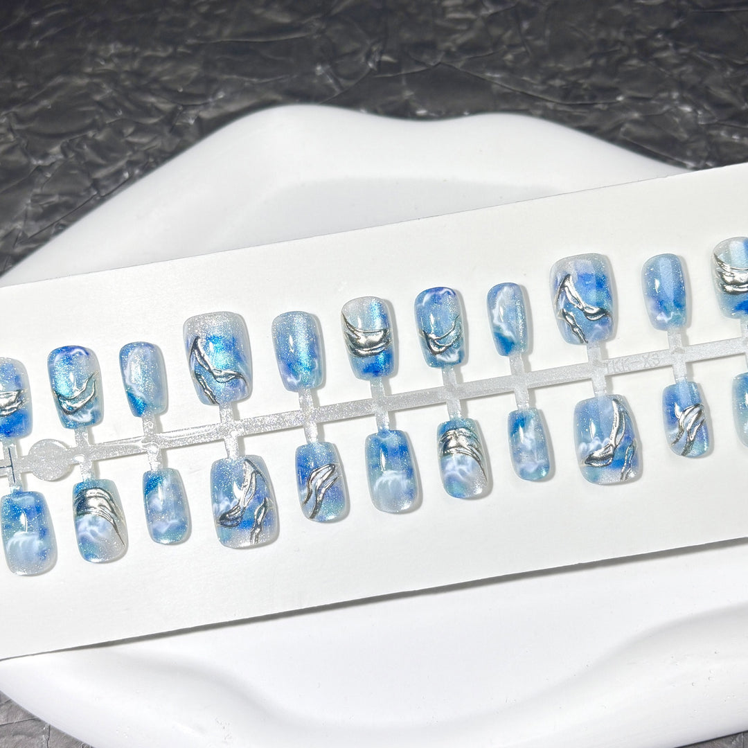 Ozean-inspiriertes dekoratives Press-On-Nagelset