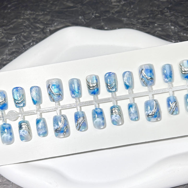 Ozean-inspiriertes dekoratives Press-On-Nagelset